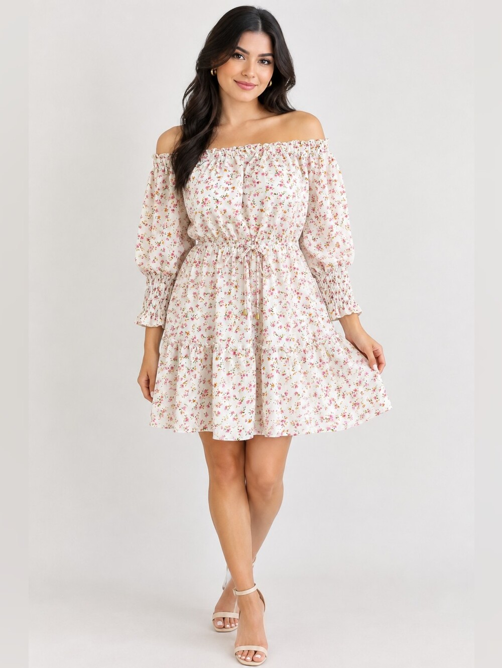Blush - Floral Off-Shoulder Mini Dress